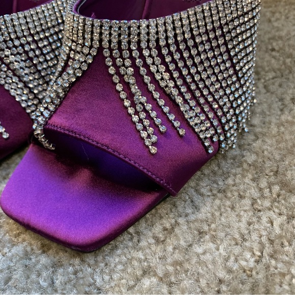 New Zara Purple Sparkly Rhinestone Heeled Sandals 3800/810 Size 6.5 7.5 8 9 - Picture 9 of 12